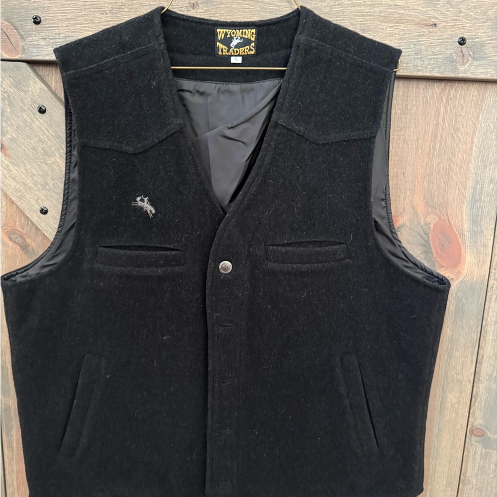 Men's Black Wool Vest